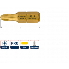 PRO INSERTBIT PZ 2-R L=25MM C6,3 TIN, 4,2 - 4,4MM
