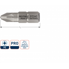 PRO INSERTBIT PZ 1 L=25MM C 6,3 RVS