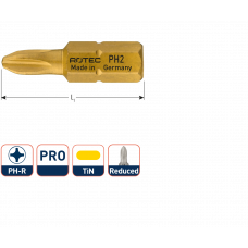 PRO INSERTBIT PH 2-R L=25MM C6,3 TIN, 4,6 - 4,8MM