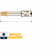 IMPACT INSERTBIT T 10 L=30MM C6,3 DIAMOND