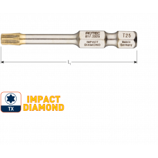 IMPACT INSERTBIT T 10 L=50MM E6,3 DIAMOND