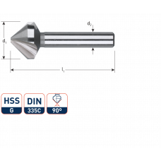 HSS-G VERZINKFREES 90°, DIN 335C, ø5,0