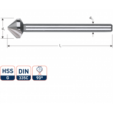 HSS-G VERZINKFREES 90°, DIN 335C, ø10,0