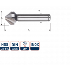 HSS-E VERZINKFREES 90°, 'INOX', DIN 335C, ø6,3 (M3)