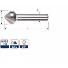 HSS-E PM VERZINKFREES 90°, DIN335C, ø6,3 (M3)