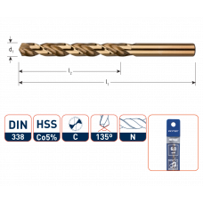 HSS-E SPIRAALBOOR, DIN 338, TYPE N, ø1,0 / IN ETUI