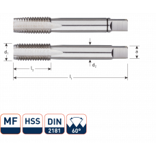 HSS HANDTAPPENSET, 2-DLG., DIN2181, METRISCH, MF3X0,35