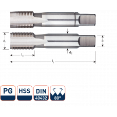 HSS HANDTAPPENSET, 2-DLG., DIN40432, PG 7-20