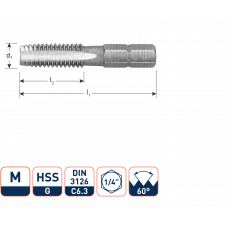 HSS-G TAP-BIT, 1/4''-C6.3, M3