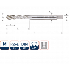 HSS-E MACHINETAP 'OPTI', BLIND, DIN 371, M5