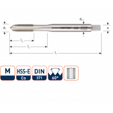 HSS-E MACHINETAP 'OPTI', DOORLOPEND, DIN 371, M7