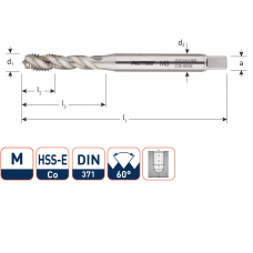 HSS-E MACHINETAP '800', BLIND,DIN 371, M3