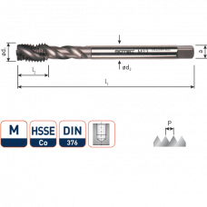 HSS-E MACHINETAP '800', BLIND,DIN 376, M12