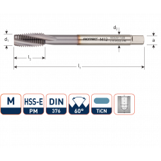 HSS-E PM MACHINETAP '1400', BLIND, DIN 376, M12