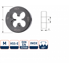 HSS-E RONDE SNIJPLAAT 'INOX',DIN-EN 22568, M6