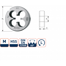 HSS RONDE SNIJPLAAT, DIN-EN 22568, M6 (L)