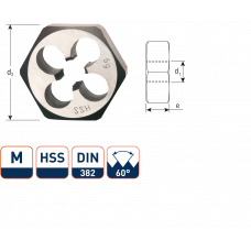 HSS ZESKANTE SNIJMOER, DIN 382, M6