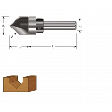 HM V-GROEFFREES 90°, GOLD-LINE, LAGER, ø12 D2=8