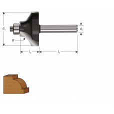 HM KWARTRONDPROFIELFREES, GOLD-LINE, ø32,7 R=10 D2=8