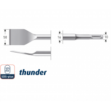 SDS-PLUS SPADEBEITEL, GEBOGEN,THUNDER, 50X250