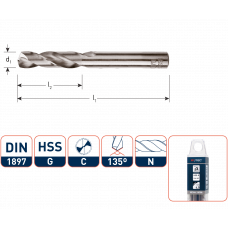 HSS-G PLAATWERKBOOR, DIN 1897,TYPE N, ø1,3