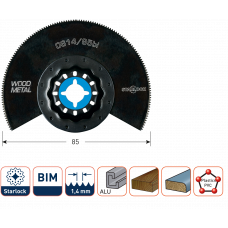 OS 14/85BI STARLOCK SEGMENTZAAGBLAD HOUT/METAAL ø85